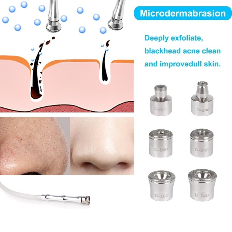omzer Diamond Dermabrasion Head, Microdermabrasion 6 Tips, Facial Exfoliator Tool for Home - Image 5
